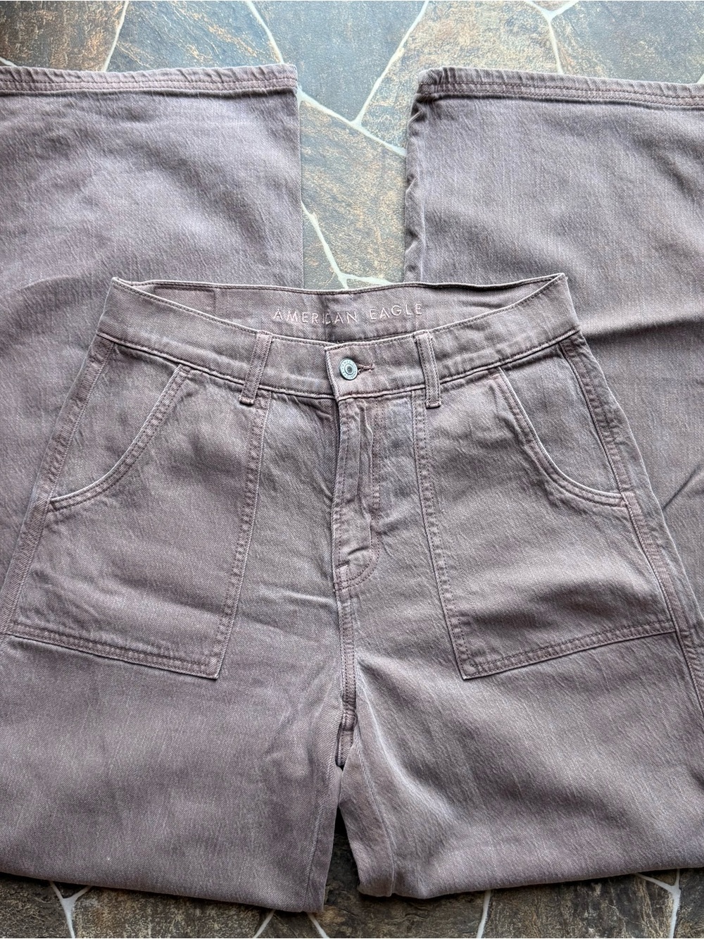 American Eagle Stretch High-Rise Pants - Mauve Taupe